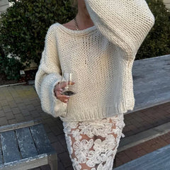 Lunivop Autumn New Arrival Women's Sweater Loose Fitting Full Sleeve Solid Color Back Lace-up Backless Fashion Casual Daily Jumpers