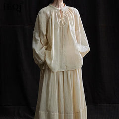 Lunivop Fashion Casual 2 Piece Set Women's Long Sleeve Embroidery Tops High Waist Loose Skirt 2025 Summer New Tide