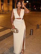 Lunivop Summer Fashion New Women's Elegant and Sexy Solid Color Sexy Dress Sleeveless Irregular Split Street Style Long Dress
