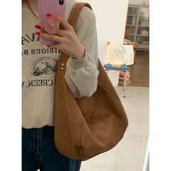 Lunivop Autumn Winter Vintage Suede Bucket Bag for Women New Fashionable Niche Large Capacity Underarm Bags