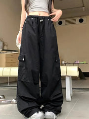 Lunivop Y2K Pink Cargo Pant Women Loose Hip Hop High Waist Streetwear Trousers American Vintage Oversize Pockets Paratrooper Pants