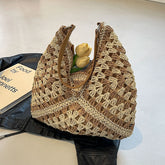 Lunivop Summer Artistic Beach Vacation Large Bag for Women New Style Casual Large Capacity Straw Woven Tote Bag Versatile for Work and Commuting