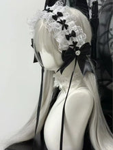 Lunivop Goth Bunny Ear Bow Hair bands Harajuku Gothic Lolita Y2K girl Rabbit ears hair band Punk Lace Ruffled Headband Hair Hoop