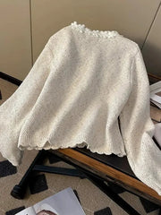 Lunivop Floral Elegant Cardigan Women Vintage Sweet Long Sleeve Knitted Sweater French Retro Casual O Neck Design Fall Ins Tops Coats