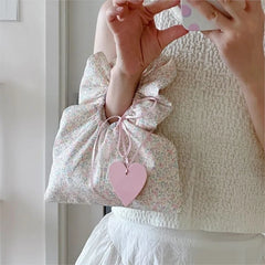 Lunivop Retro Floral White Y2k Hand Bag Female Hot Girls Canvas Soft Chic Casual Purse Women Harajuku Aesthetic White Mini Bag