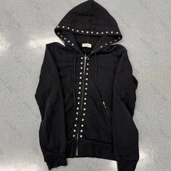 Lunivop American Retro Gothic Rivet popular Casual High street trendy fashion hooded subculture comfortable versatile zipper sweatshirts