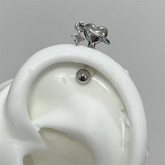 Lunivop 1 PCS Cute Love Planet Silver Color 316L Stainless Steel Ear Bone Nail for Women New Fashion Allergy Prevention Jewelry Gifts