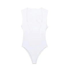 Lunivop 2025 Black Woman Body Square Neck Sleeveless Bodysuit Women Blue White Sexy Tight Bodysuit Lingerie Bodycon Summer Tops
