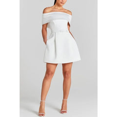 Lunivop New Fashionable Hot Selling Spring and Summer New Waistband One Shoulder Dress INS Casual Party Dress for Women
