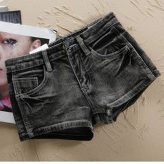 Lunivop Simple Office Lady Korea Vintage Denim Shorts Women Slim All-match Sexy Bodycon Pants Spice Girls Small Fellow Pantalon
