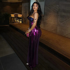 Lunivop Sexy Purple Bodycon Dresses For Women 2025 Party Night Clubwear Outfits Strapless Backless Draped Mini Dress