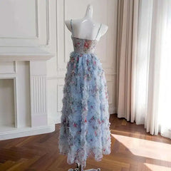 Lunivop 2025 Spring New Floral Ruffle Decoration Romantic Women Dress Sleeveless Layered Tulle Print Elegant Dresses Female