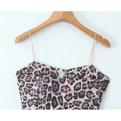 Lunivop Mini Dress Sexy Robe Summer Women Leopard Print Patchwork Sling dresses for women