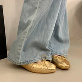 Lunivop Spring Shiny Sequin Women Loafer Shoes Concise Round Toe Lightweight Slip On Shoes Laides Comfort Soft Sole Ballerina Flats
