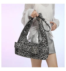 Lunivop Leopard Print Y2k Shoulder Bags Women Hot Girls Casual Crossbody Bag Female High Street Hobos Bags Handbag Aesthetic