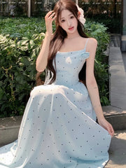 Lunivop Women Sleeveless Polka Dot Slash Neck Dresses Spring Summer Backless Sweet Elegant Party Dress Vintage Ladies Casual Vestidos