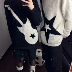 Lunivop Gothic Vintage Y2k Sweater Women Harajuku Punk Long Sleeve Knitted Pullover Japanese Style Grunge Streetwear Sweaters