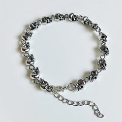 Lunivop New Fashion Vintage Ancient Silver Skull Bracelet for Women Men Niche Design Punk Party Jewelry Gifts