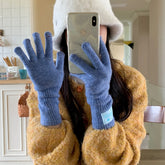 Lunivop New Cute Rabbit knitting Gloves Female Winter Mittens Factory Outlet Fur Gloves women's winter gloves Women Girls Mittens 2024