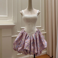 Lunivop New Item Fashion Women's Dress Short Sleeve Square Neck Printing Female Party Dresses 2025 Summer New Tide