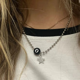 Lunivop Kpop Punk Grunge Silver Color Star Cross Pendants Necklace For Men Women Couple Vintage Aesthetic Jewelry Y2K EMO Accessories