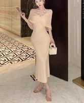 Lunivop Woman Dress V Neck Mesh Patchwork Summer Fashion French Style Elegant Party Dresses Female Temperament Sexy Ladies