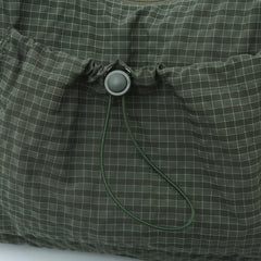 Lunivop Olive Green Gingham Plaid Nylon Hobo Bags For Women Large Capacity Drawstring Shoulder Bags Lightweight Daypack for School Bags