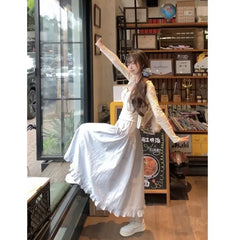 Lunivop Korean Sweet Sets Women Long Sleeve Camisetas Slim Fit High Waist Skirts Y2k Floral T-shirts Crop Tops Camis Three Piece