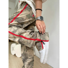 Lunivop Hip Hop Vintage Women Camouflage Jeans High Street Spring Autumn High Waist Pants Streetwear Fashion Loose Y2k Casual Trousers