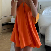 Lunivop Hot Sexy Deep V-neck Backless Suspender Loose A-line Dress