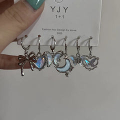 Lunivop New Y2K Irregular Pentagram Earrings set Women's Sweet Cool Hottie Fashion Star Tassel Earring Party Jewelry Gifts