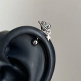 Lunivop 1 PCS Cute Love Planet Silver Color 316L Stainless Steel Ear Bone Nail for Women New Fashion Allergy Prevention Jewelry Gifts