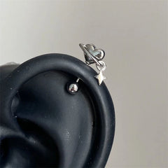 Lunivop 1 PCS Cute Love Planet Silver Color 316L Stainless Steel Ear Bone Nail for Women New Fashion Allergy Prevention Jewelry Gifts