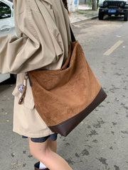 Lunivop New Autumn Winter Korean Tote Single Shoulder Underarm Bags Retro Faux Suede Large Capacity Crossbody Bag for Women