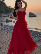 Lunivop Elegant Spaghetti Strap Sleeveless Ruffles Dresses Waist Cinched Gown Coastal Outfit Women's French Lace Halter Neck Long Dress