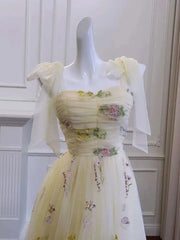 Lunivop Embroidered Mesh Strapless Dresses For Women Slash Collar High Waist Thin Elegant Dress Female Spring 2025 New