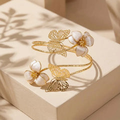 Lunivop Bohemia Butterfly Flower Bangles For Women Vintage Armlet Bracelet Summer Beach Body Jewelry Accessories
