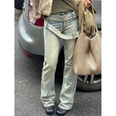 Lunivop Blue High Waist Women Jeans 90S Hip-hop Style Fashion Vintage Streetwear Y2K Wide Leg Jean 2024 Female Trouser Baggy Denim Pants