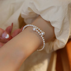 Lunivop New Trendy Simple White Pearl Beaded Bracelet for Women Niche Design Charms Bracelet Sweet Elegant Party Jewelry Wedding Gifts