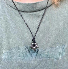 Lunivop Gothic Hollow Star Pendant Necklace Vintage Leathers Rope Fashion Jewelry for Women Men Pentagrams Charm Choker Gift