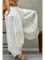 Lunivop Slimming Summer Thin Breathable Linen Wide Leg Knife Pants Casual Pants Women's Lantern Pants Artistic Patchwork Drapey Sle
