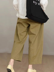 Lunivop Japanese Sle Artistic Pure Cotton Wide Leg Pants Women's Summer Elastic Waist plus Size Slimming Commute Casual Pants