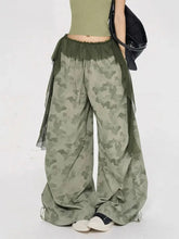 Lunivop Lace Patchwork Camouflage Pant Women Y2K Hip Hop Streetwear Cargo Trousers Vintage High Waist American Fall Design Wide Leg Pant