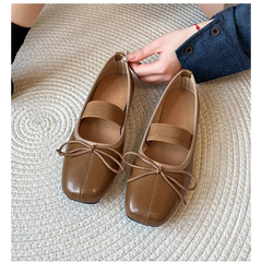 Lunivop Women Genuine Leather Mary Janes Shoes New Fashion Designer Bowknot Flats Ladies Shallow Elastic Band Loafers Zapatos Mujer