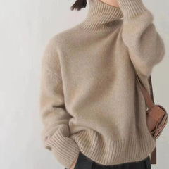 Lunivop Lazy Style High Neck Solid Color Cardigan for Women To Wear in Autumn and Winter, Korean Simple Soft Innerwear for Women