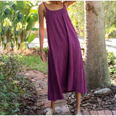 Lunivop Casual Muslin 100% Cotton Gauze Dresse Summer Women's Loose Sleeveless Backless Streetwear Female Chic Dress Vestidos Long Robe