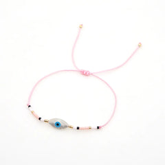 Lunivop Bohemia Lucky Evil Eye Shell Beaded Weaving Bracelet for Women Stacked Bead Bracelet Summer Beach Party Jewelry Gift