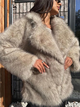 Lunivop Winter Gradient Fluffy Fur Coat Women Thickened Big Turn-down Collar Jackets Female Luxury Faux Fox Fur High Street Outwear Tops