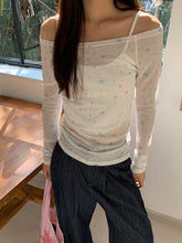 Lunivop Y2k's New Star Pattern Print Waist Slim-Fit Skimming Design Sunscreen Smock T-Shirt Top Female Millennial Style Top