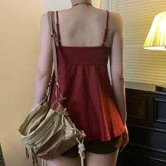 Lunivop Cute Coquette Bandage Bow Tees Women Summer Casual Fashion Loose A-line Camis Vintage y2k Crop Top Retro Aesthetic Vest